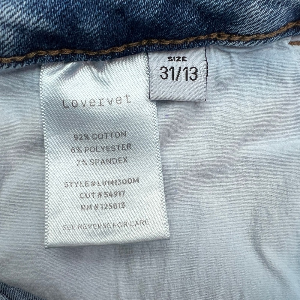 Lovervet + MoCo Wide Leg Cropped Jeans Women Size 31 13 Blue Raw Hem Distressed